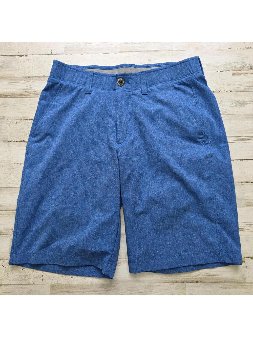 Under Armour Mens HeatGear Golf Shorts Blue Performance Loose Fit Stretch Sz 30